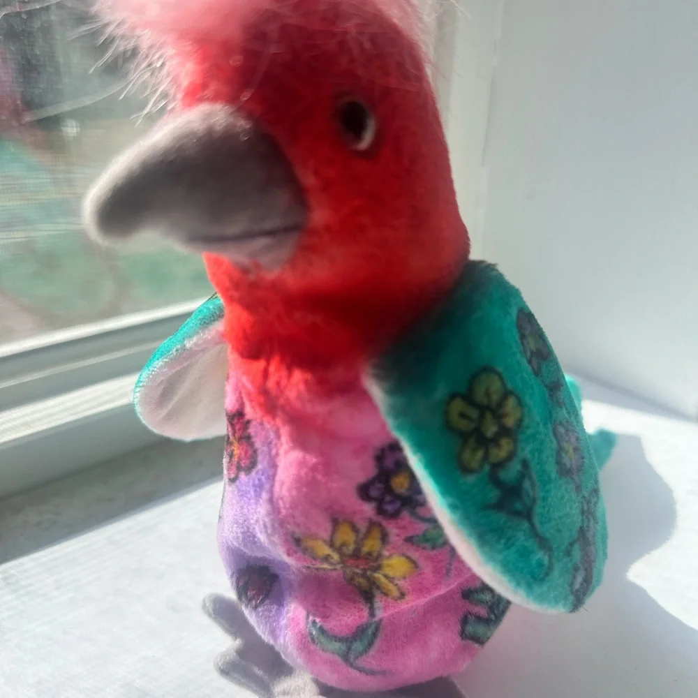 Ty beanie baby Colorful Plush Bird Toy one of kind hand painted